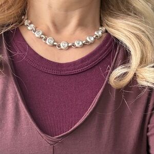 Vintage Jackie Spector Pewter Coloured Rhinestone Necklace